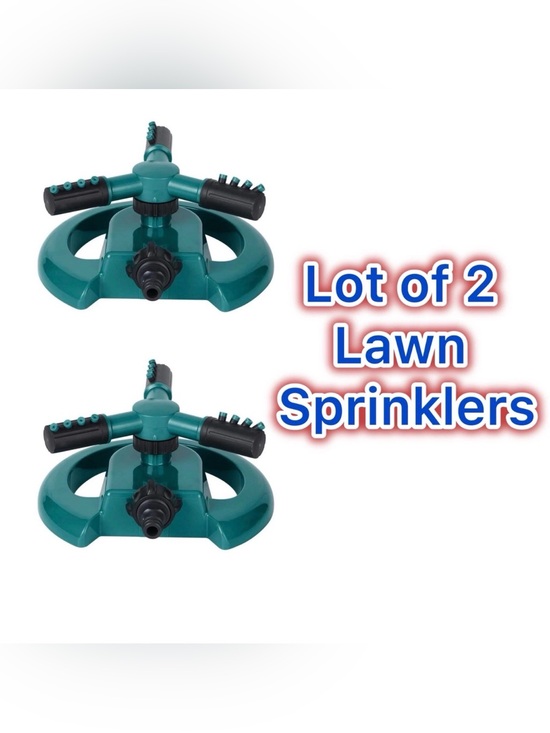 Other - Lot of 2 360° Rotating Lawn Sprinklers 3 Arm Adjustable Garden Sprayers